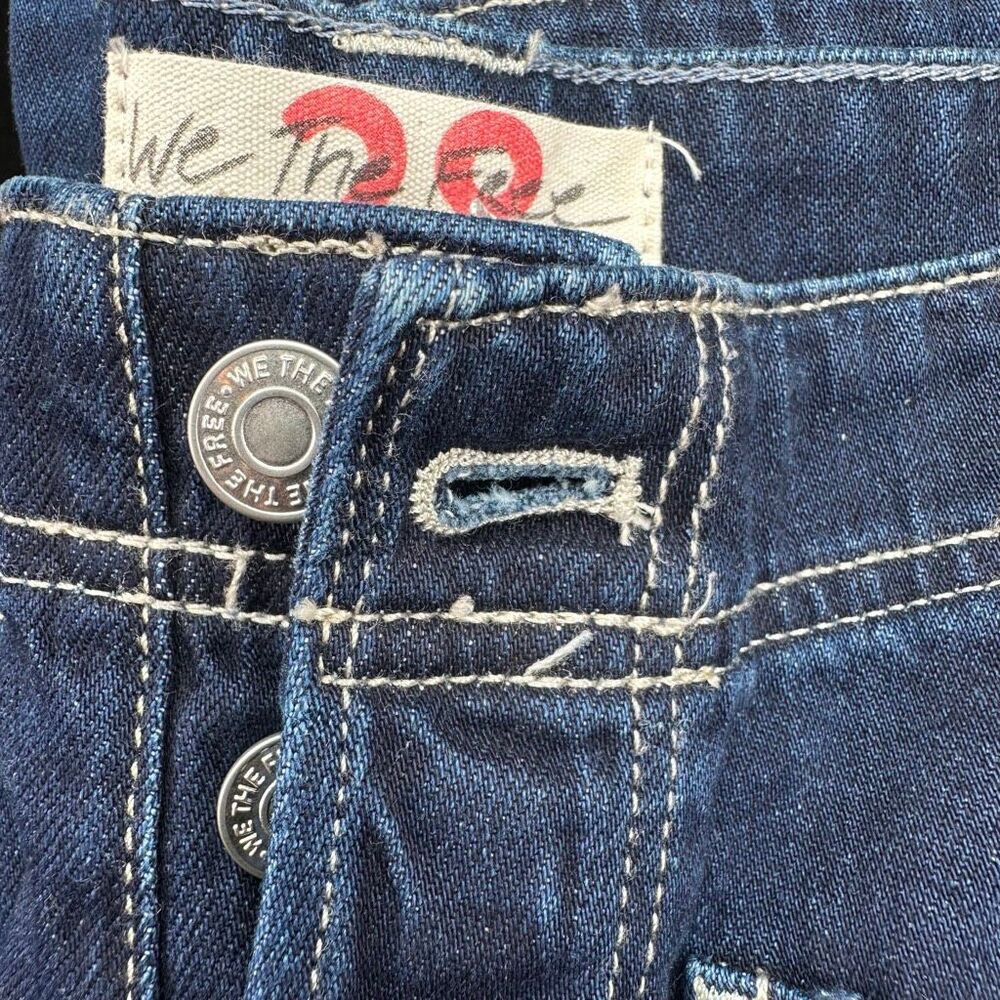 Free People X We The Free Wide Leg Patch Pocket Jeans Sz 28 NEW - Picture 8 of 10